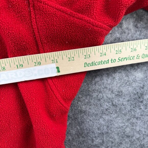 North Face Jacket Womens M Fleece Red Full Zip Logo Pockets Outdoor Hiking - Picture 13 of 13